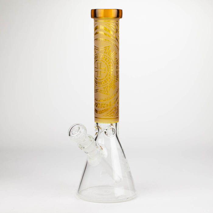 COBRA | 14" sandblasted geometric graphic 7 mm glass bong [YY03] Glass Bong JJ Distribution Campagne