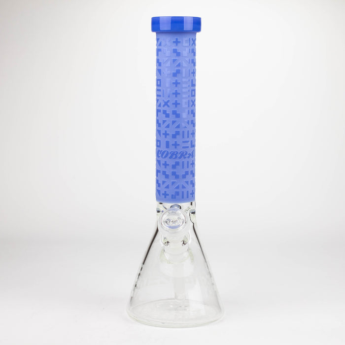 COBRA | 14" sandblasted geometric graphic 7 mm glass bong [YY02]