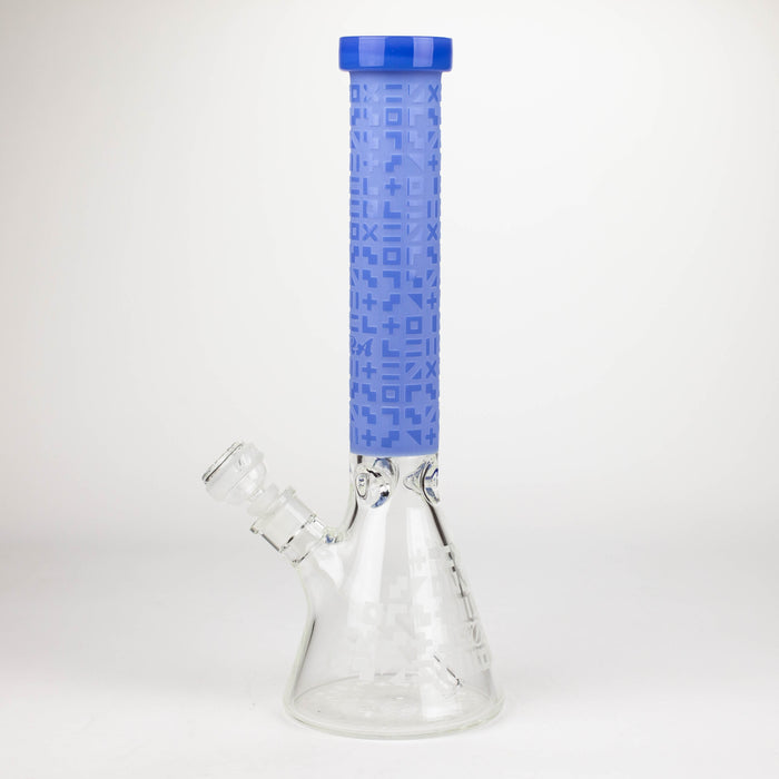 COBRA | 14" sandblasted geometric graphic 7 mm glass bong [YY02]