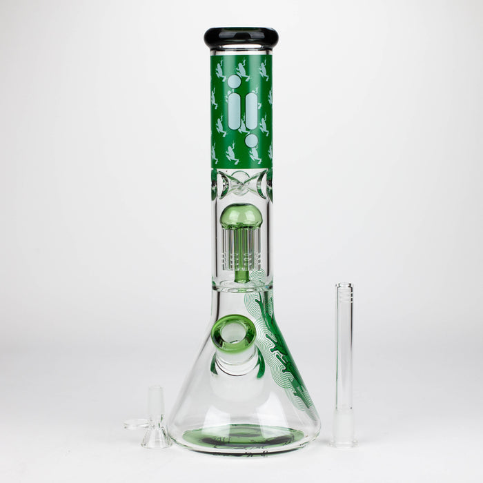 Infyniti | Untamed 14" 7 mm classic beaker water bong - Green Frog [GP2015] Glass Bong ONE