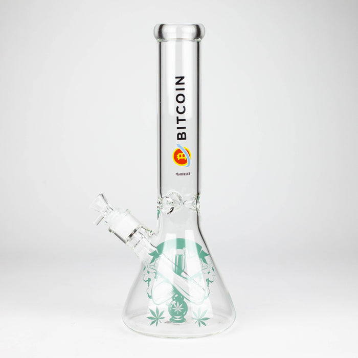 diamond | 14" Crypto Beaker Glass water Bong Glass Bong 420 Paradise Bitcoin - Hang Tight