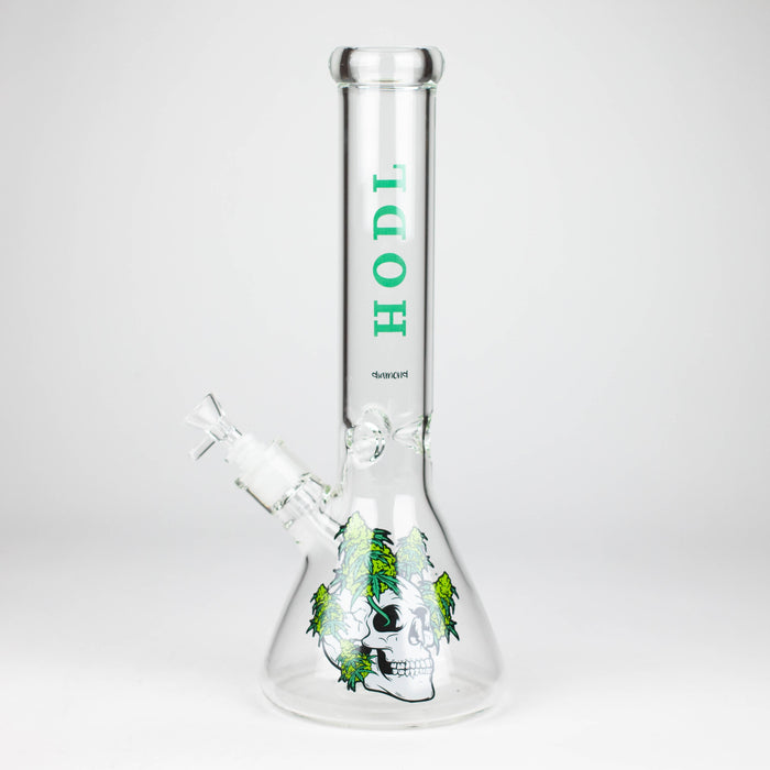 diamond | 14" Crypto Beaker Glass water Bong Glass Bong 420 Paradise Hodl - Skull & Bud