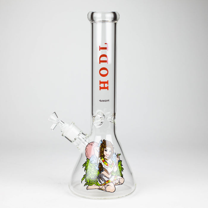 diamond | 14" Crypto Beaker Glass water Bong Glass Bong 420 Paradise Hodl - Ganja Girl