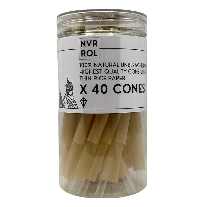 Kiteman | Unbleached Natural Rice Paper Cone -Medium Size -X40 Cones ROLLING PAPER Kiteman