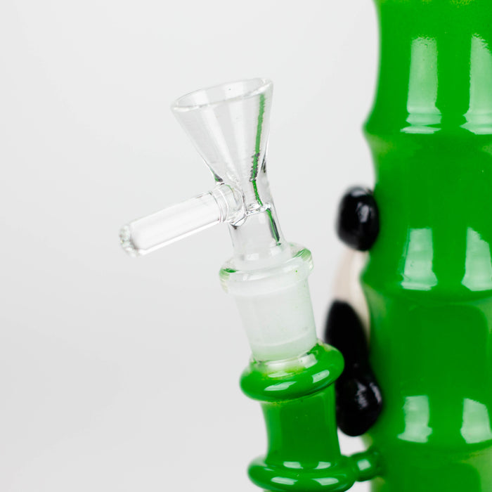 6.5" glass mini bong with a panda hanging on bamboo [XY-J17] Glass Rig JJ Distribution