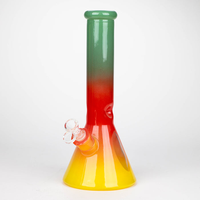 12.5" Soft glass 7mm beaker water bong [M12005] Glass Bong JJ Distribution Green