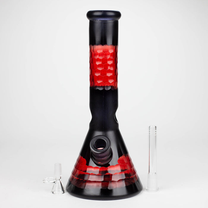 12.5" Soft glass 7mm beaker water bong [M12007B]