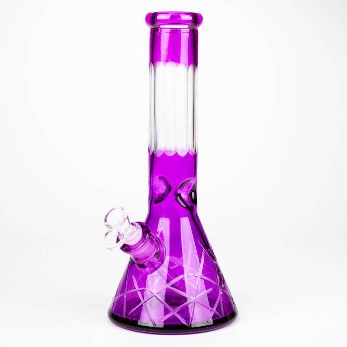 12.5" Soft glass 7mm beaker water bong [M12007A] Glass Bong JJ Distribution Purple