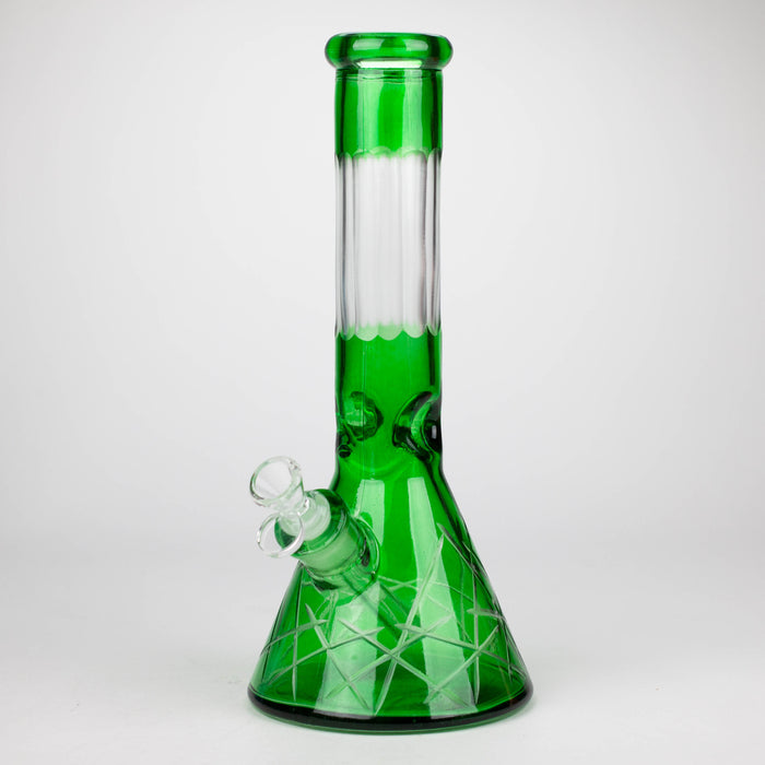12.5" Soft glass 7mm beaker water bong [M12007A] Glass Bong JJ Distribution Green