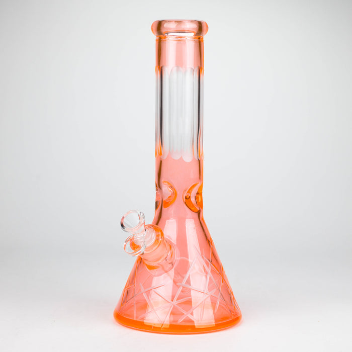 12.5" Soft glass 7mm beaker water bong [M12007A] Glass Bong JJ Distribution Orange