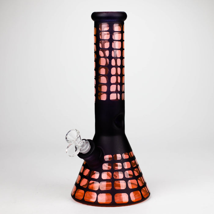 12.5" Soft glass 7mm beaker water bong [M12008] Glass Bong JJ Distribution Orange