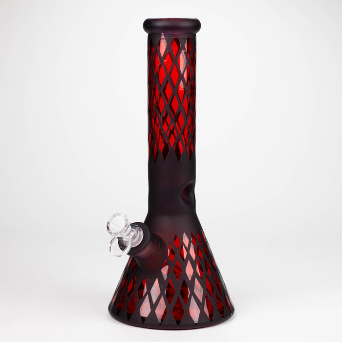 12.5" Soft glass 7mm beaker water bong [M12008] Glass Bong JJ Distribution Red