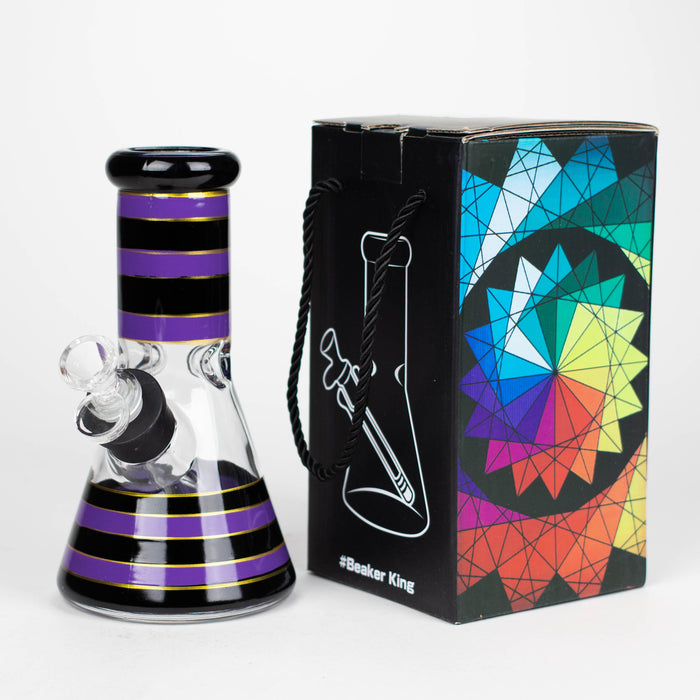 8" Soft glass 7mm beaker water bong [M08006A] Glass Bong JJ Distribution