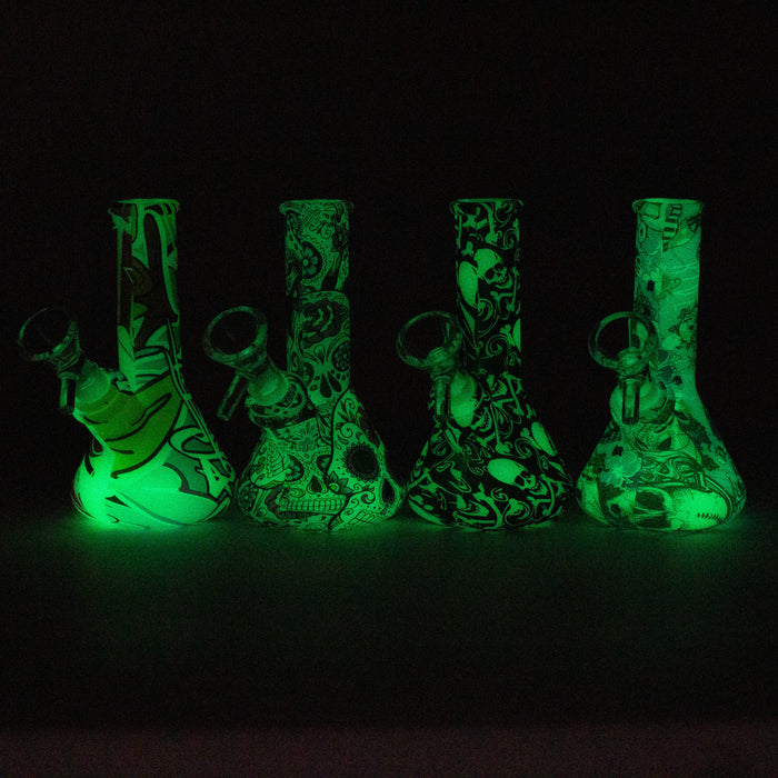 5" Glow in the dark mini silicone beaker water bong [71-Top08] Resin · Silicone · Plastic Bong Canadian Distributor