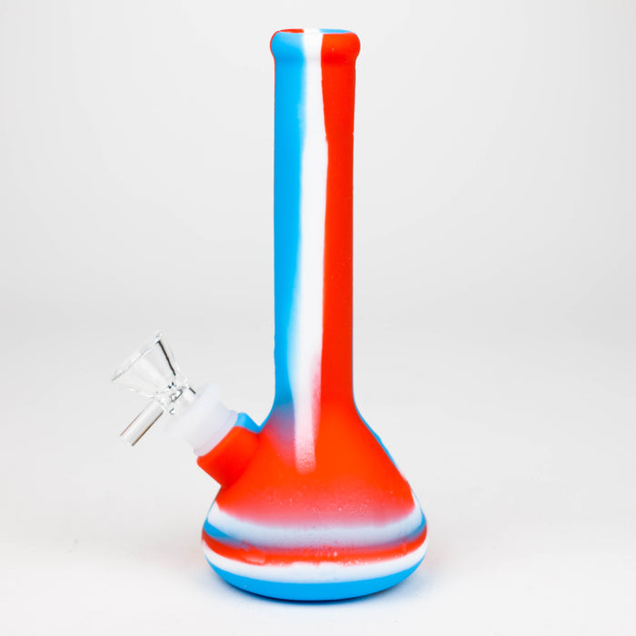 8" Tricolor silicone beaker water bong [71-Top13] Resin · Silicone · Plastic Bong Canadian Distributor