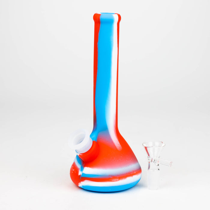 8" Tricolor silicone beaker water bong [71-Top13] Resin · Silicone · Plastic Bong Canadian Distributor