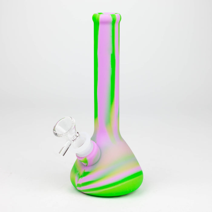 8" Tricolor silicone beaker water bong [71-Top13] Resin · Silicone · Plastic Bong Canadian Distributor GR/PR/OR