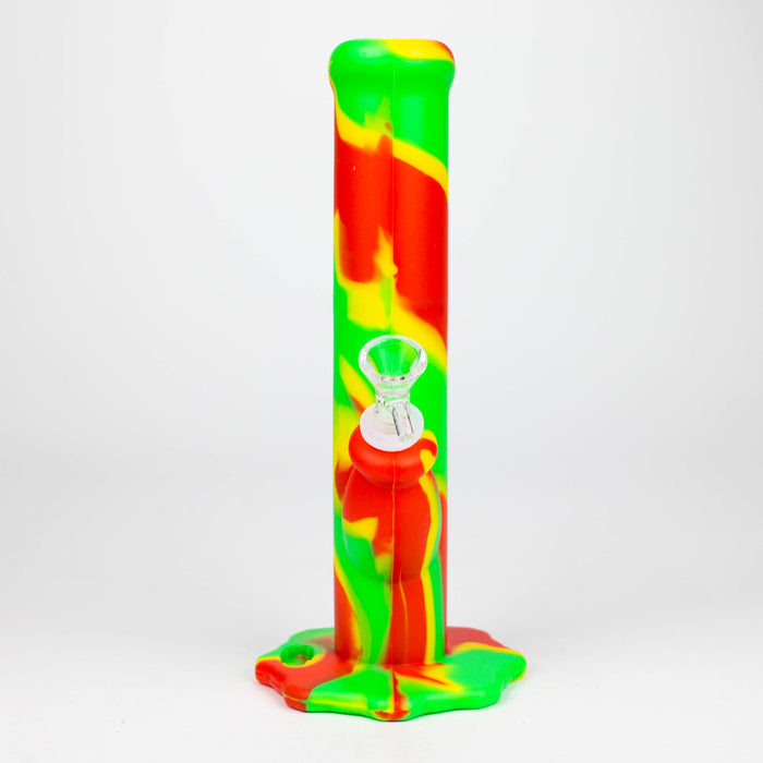 10" Straight Tube silicone bong-Assorted [TX9] Resin · Silicone · Plastic Bong Canadian Distributor