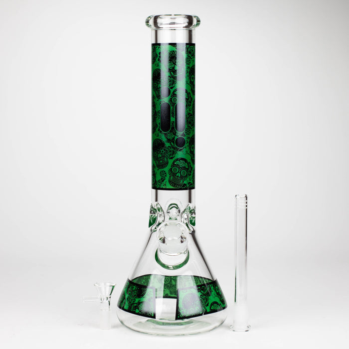 Infyniti | 14" Skull beaker 7 mm glass bong [ GP1736 ] Glass Bong ONE