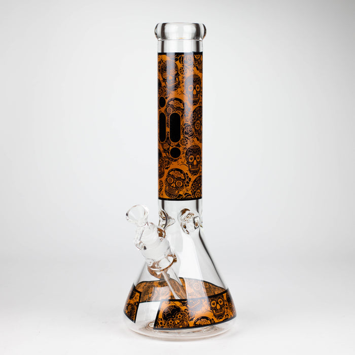 Infyniti | 14" Skull beaker 7 mm glass bong [ GP1736 ] Glass Bong ONE Orange