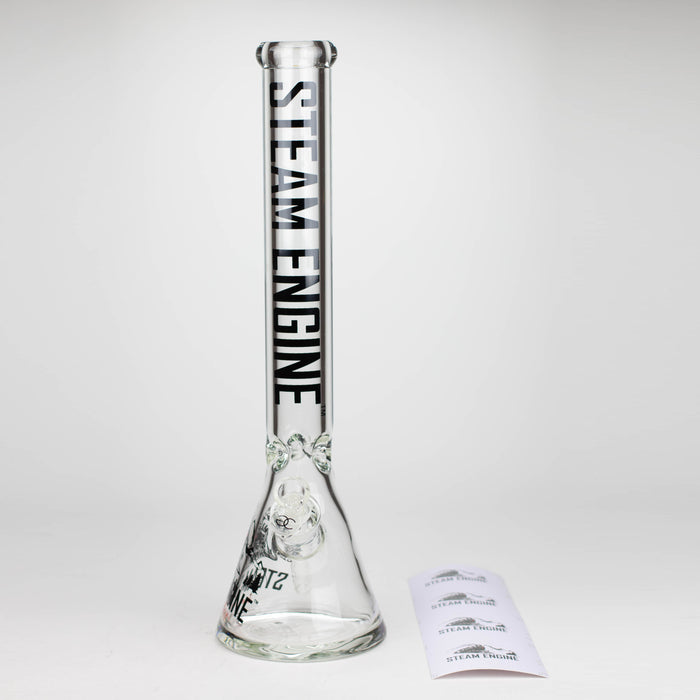 Steam Engine™ | 18 Inch 9mm glass bong with stickers by golden crown Glass Bong Smoke & Vape Distributor