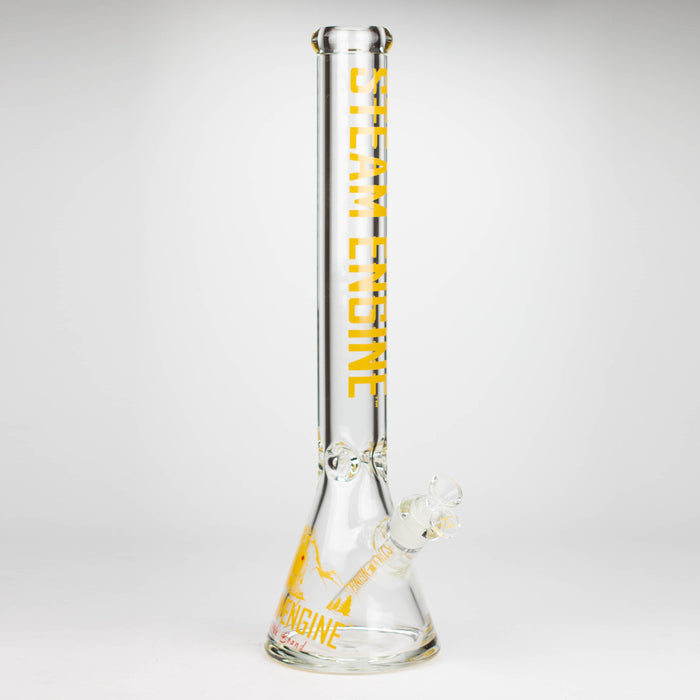 Steam Engine™ | 18 Inch 9mm glass bong with stickers by golden crown Glass Bong Smoke & Vape Distributor Topaz