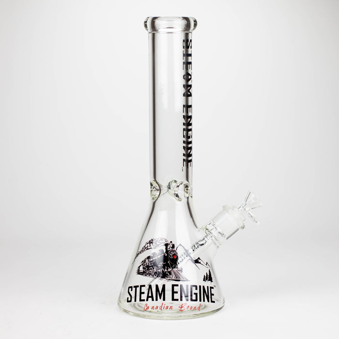 Steam Engine™ | 14 Inch 7mm glass bong with stickers by golden crown
