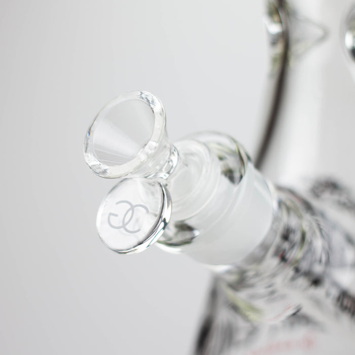 Steam Engine™ | 14 Inch 7mm glass bong with stickers by golden crown Glass Bong Smoke & Vape Distributor