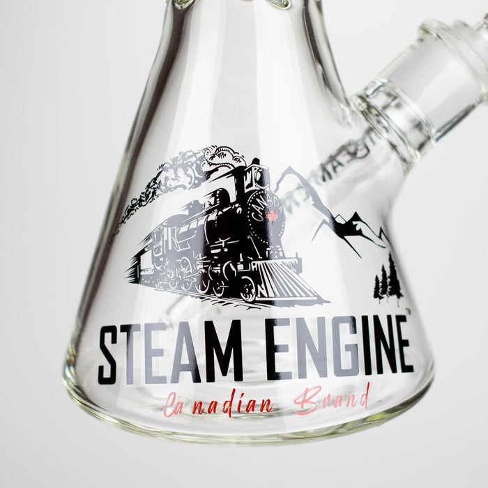 Steam Engine™ | 14 Inch 7mm glass bong with stickers by golden crown Glass Bong Smoke & Vape Distributor