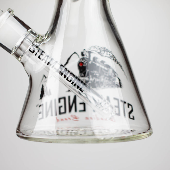 Steam Engine™ | 14 Inch 7mm glass bong with stickers by golden crown Glass Bong Smoke & Vape Distributor