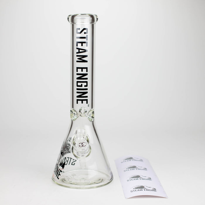 Steam Engine™ | 14 Inch 7mm glass bong with stickers by golden crown Glass Bong Smoke & Vape Distributor
