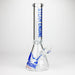 Steam Engine™ | 14 Inch 7mm glass bong with stickers by golden crown Glass Bong Smoke & Vape Distributor Blue