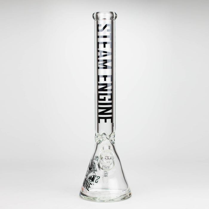Steam Engine™ | 18 Inch 9mm glass bong with stickers by golden crown Glass Bong Smoke & Vape Distributor