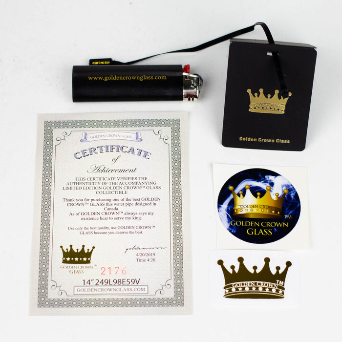 Golden Crown™ | 14Inch 9mm GC bong with 24K Gold Emblem