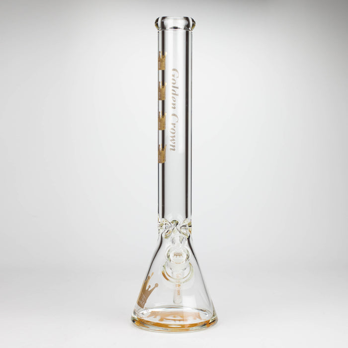 Golden Crown™ | 18 Inch 9mm glass bong with Signature and 24K Gold Emblem