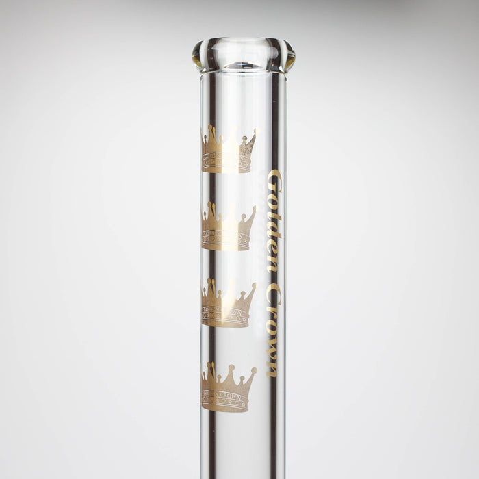 Golden Crown™ | 18 Inch 9mm glass bong with Signature and 24K Gold Emblem