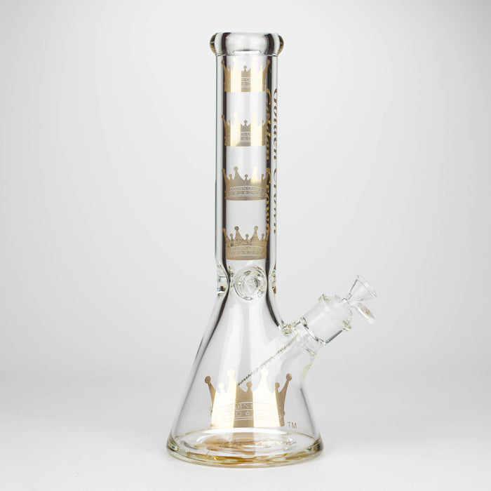 Golden Crown™ | 14 Inch 9mm glass bong with Signature and 24K Gold Emblem