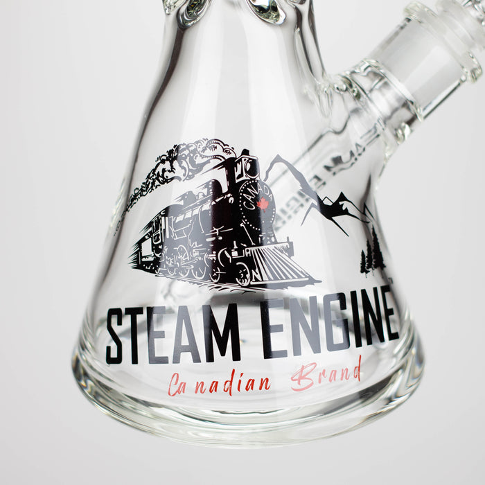 Steam Engine™ | 18 Inch 9mm glass bong with stickers by golden crown Glass Bong Smoke & Vape Distributor