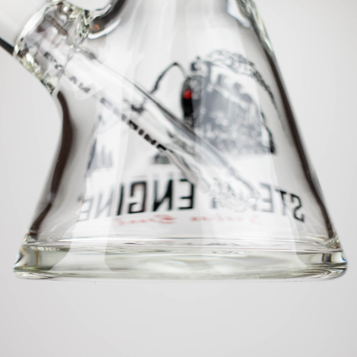 Steam Engine™ | 18 Inch 9mm glass bong with stickers by golden crown Glass Bong Smoke & Vape Distributor