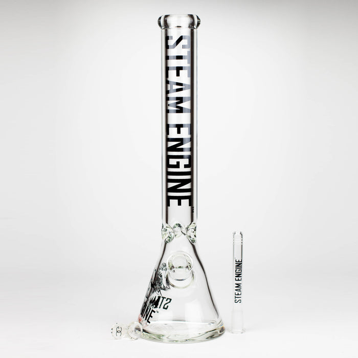 Steam Engine™ | 18 Inch 9mm glass bong with stickers by golden crown Glass Bong Smoke & Vape Distributor