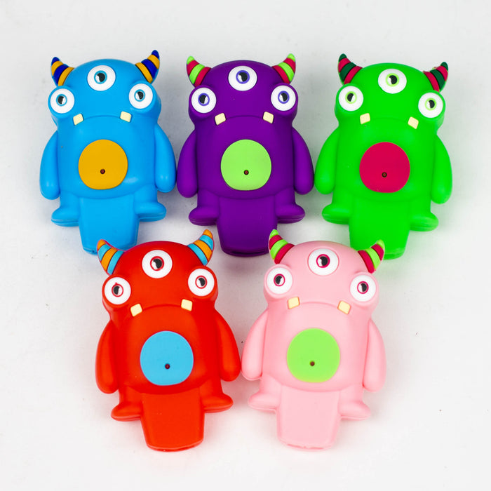 3" Three-eyed monster pipe-Assorted [H306] Silicone Pipe YHS Smoke