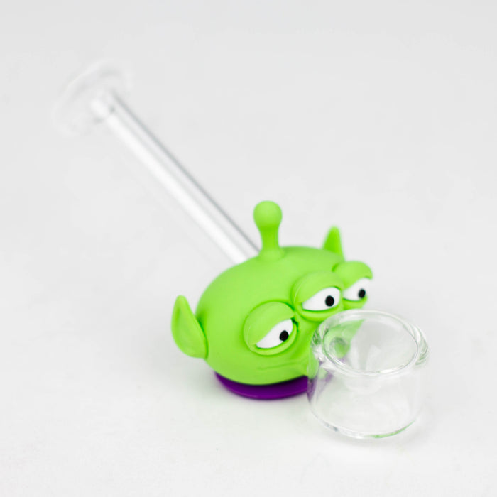 4" Alien Glass hand pipe-Assorted [H361] Silicone Pipe YHS Smoke