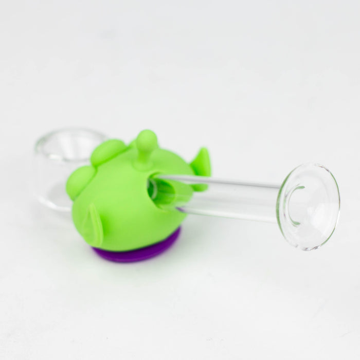 4" Alien Glass hand pipe-Assorted [H361] Silicone Pipe YHS Smoke