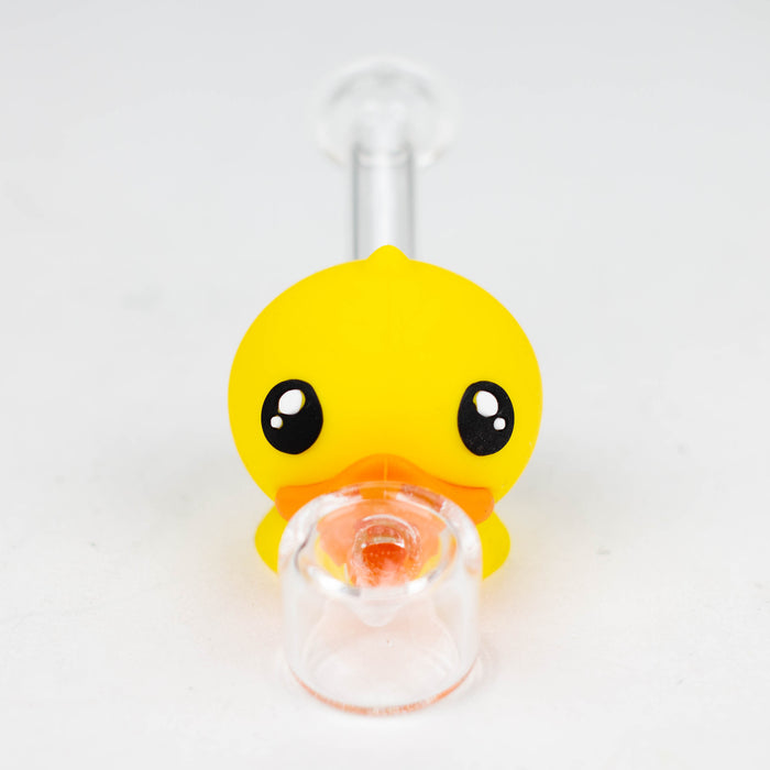 4" Duck Glass hand pipe-Assorted [H360] Silicone Pipe YHS Smoke