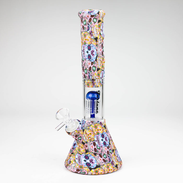 11" Graphic Silicone with glass percolator bong - Assorted [SP1060P] Resin · Silicone · Plastic Bong ONE