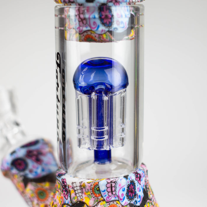 11" Graphic Silicone with glass percolator bong - Assorted [SP1060P] Resin · Silicone · Plastic Bong ONE