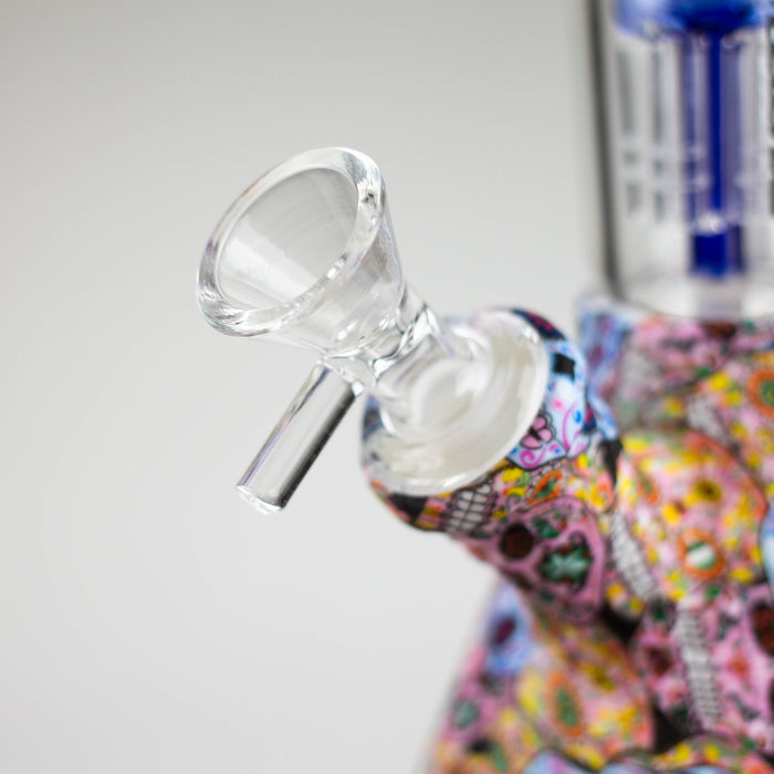 11" Graphic Silicone with glass percolator bong - Assorted [SP1060P] Resin · Silicone · Plastic Bong ONE