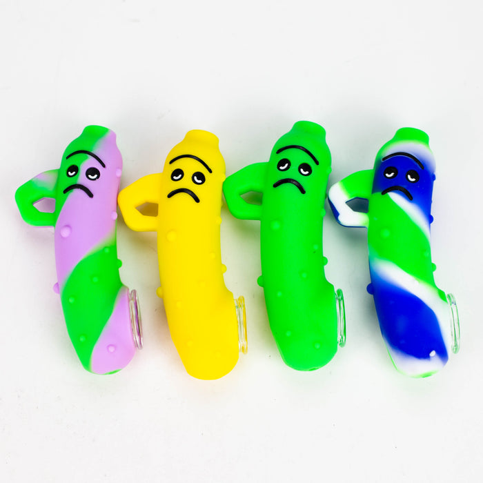 4.5" Pickel Pipe with hole for Keychain [083P] Silicone Hand Pipe Purple Haze Smoke Inc