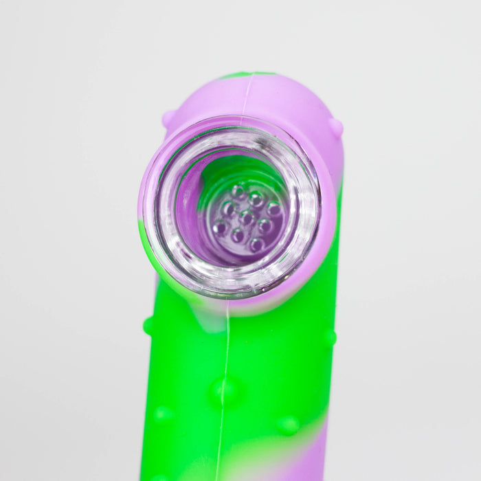 4.5" Pickel Pipe with hole for Keychain [083P] Silicone Hand Pipe Purple Haze Smoke Inc