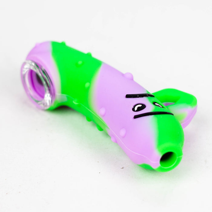 4.5" Pickel Pipe with hole for Keychain [083P] Silicone Hand Pipe Purple Haze Smoke Inc